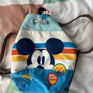 Disney Mickey Mouse Striped Kids Bag - Blue and Orange